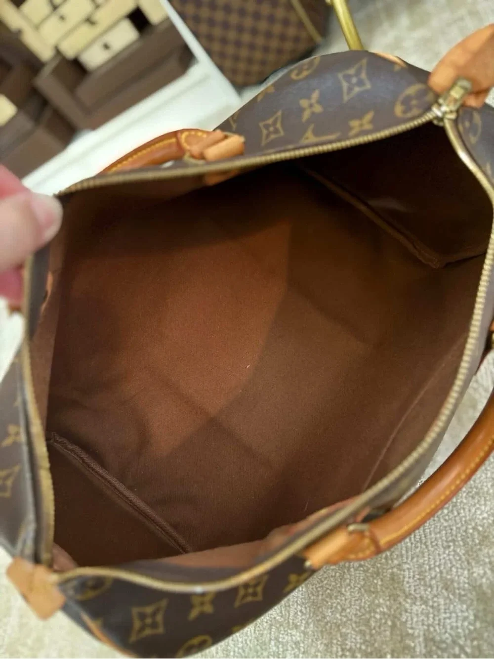 Louis Vuitton Monogram Duffel Bag in Brown and Tan